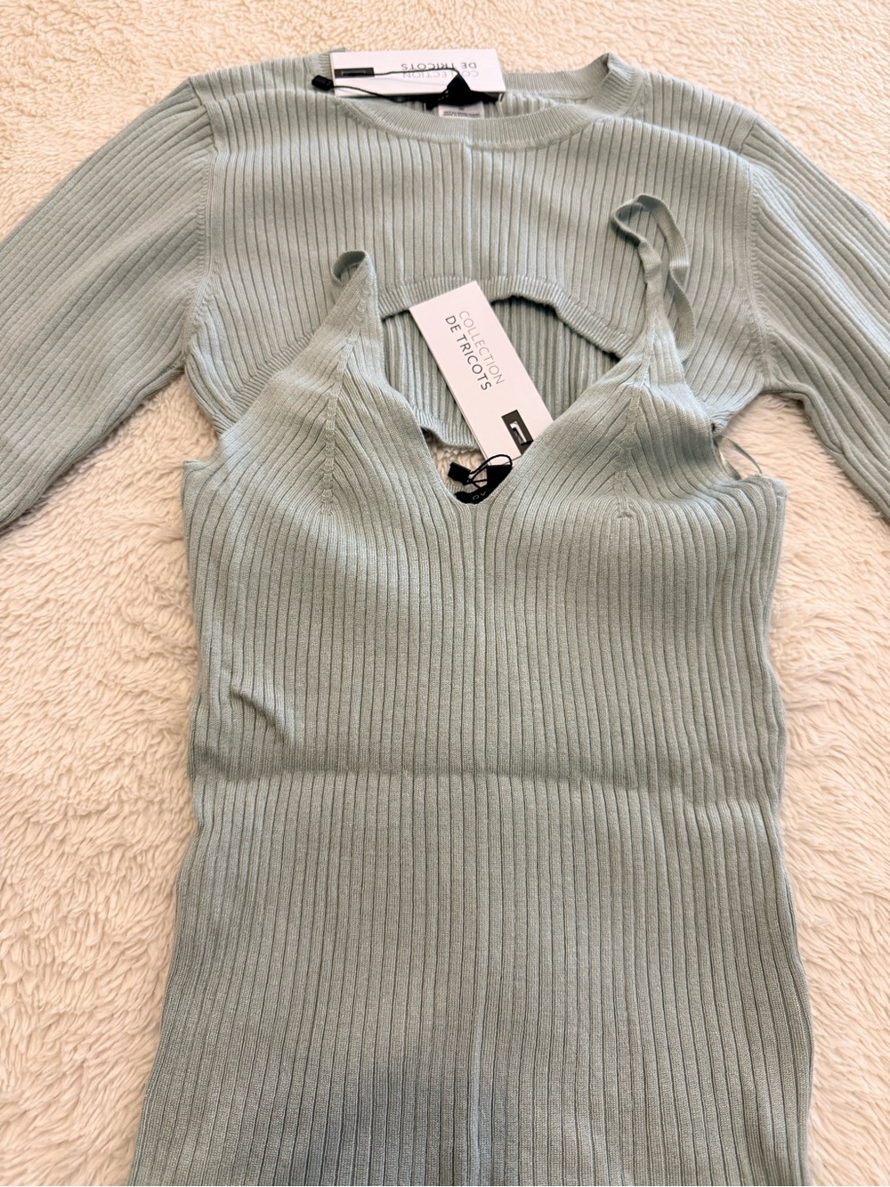 Dynamite Ribbed Knit Top Set - Seafoam Green *NWT*